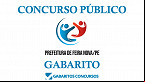 Gabarito e resultado concurso Prefeitura de Feira Nova-PE 2022